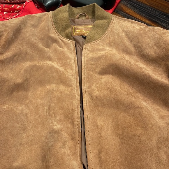 REED 100% Leather Shell Tan Mens Bombay Style Jacket. EUC - Picture 6 of 10